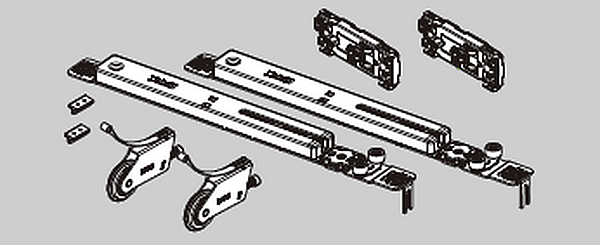 Комплект DTC TRACK-PRO CS для AL профиля (2 ролика+2 доводчика) W>700мм 15-30кг (0CS001B)