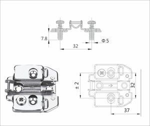 Монтажная планка H=0 DTC PIVOT-STAR Snap-On с дюбелями 5х7,8 3D (81T01TQ)
