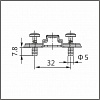 Монтажная планка H=4 DTC PIVOT-PRO Click-On 3Dс дюбелями  5*7,8 (89T41TQ)