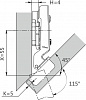 Петля -45° DTC STANDARD Click-On 48мм (C98R686)