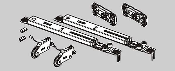 Комплект DTC TRACK-PRO CS для AL профиля (2 ролика+2 доводчика) W>700мм  5-15кг (0CS001A)