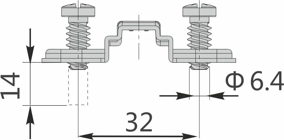 Монтажная планка H=2 DTC PIVOT-PRO Click-On с евровинтами (89H22AQ)